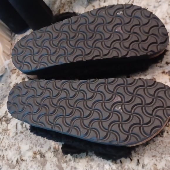 Birkenstock Papillio Big Buckle Shearling Black 2 Strap Sandals Multi Sizes NEW - Picture 11 of 15